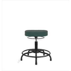 Spectrum® Vinyl Stool without Back, Round Tube Base - Desk Height 18 to 23 in., Glides