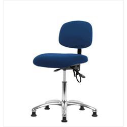 Spectrum® Fabric ESD Chair Chrome - Desk Height 19 to 24 in., SEacht Tilt, No Arms, Glides