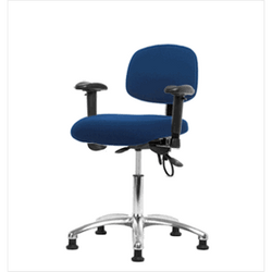 Spectrum® Fabric ESD Chair Chrome - Desk Height 19 to 24 in., No SEacht Tilt, Adjustable Arms, Glides