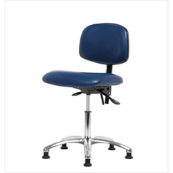 Spectrum® Vinyl ESD Chair Chrome - Desk Height 18 to 23 in., No SEacht Tilt, No Arms, Glides