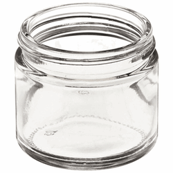 J.G. Finneran* Clear Glass Short Straight Sided Wide Mouth Jars without Closures