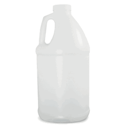 Qorpak® Handle Round Jugs, Natural, HDPE, White Polypropylene SturdeeSeal® PE Foam Lined Cap