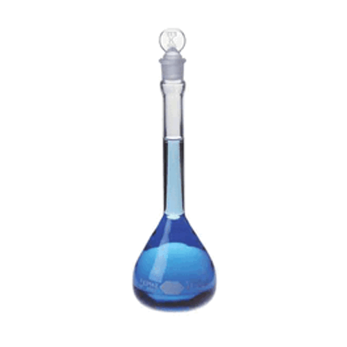Kimble-Chase* KIMAX* Class B Volumetric Flasks with Standard Taper PennyhEachd Glass Stoppers