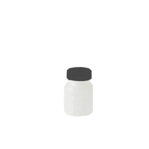 Qorpak® Wide Mouth Round Bottles with Black PP Cap & PTFE Disc, Cleaned for Metals - Each