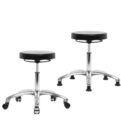 Spectrum® Polyurethane Clean Room Stool Chrome - Desk Height 16 to 21 in.