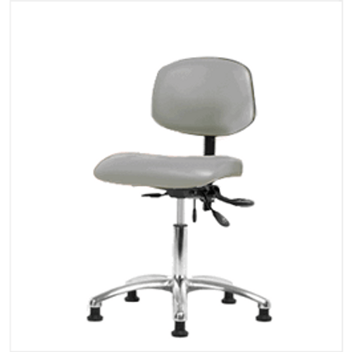 Spectrum® Vinyl Chair Chrome - Desk Height 18 to 23 in., SEacht Tilt, No Arms, Glides