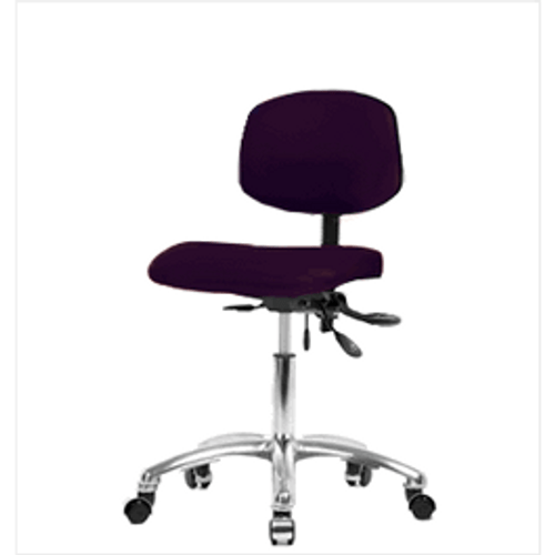 Spectrum® Vinyl Chair Chrome - Desk Height 18 to 23 in., No SEacht Tilt, No Arms, Casters