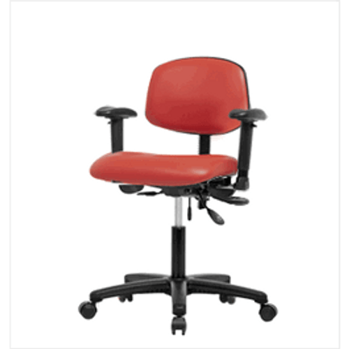 Spectrum® Vinyl Chair - Desk Height 18 to 23 in., No SEacht Tilt, Adjustable Arms, Casters