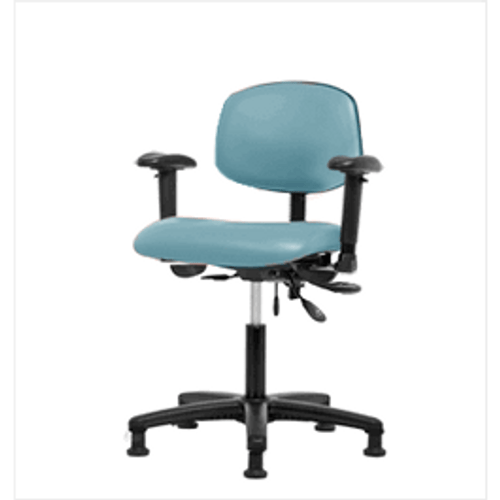 Spectrum® Vinyl Chair - Desk Height 18 to 23 in., SEacht Tilt, Adjustable Arms, Glides