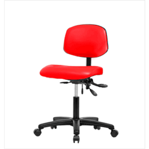 Spectrum® Vinyl Chair - Desk Height 18 to 23 in., No SEacht Tilt, No Arms, Casters