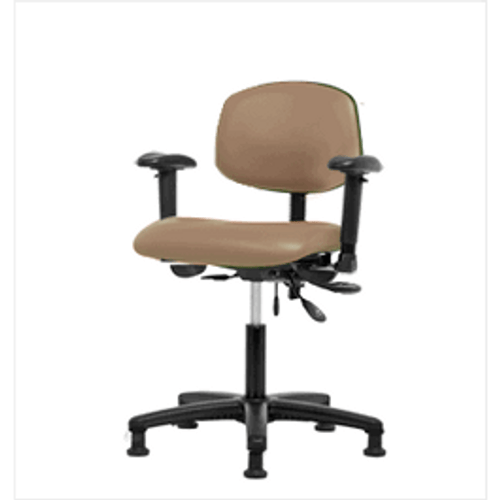Spectrum® Vinyl Chair - Desk Height 18 to 23 in., No SEacht Tilt, Adjustable Arms, Glides