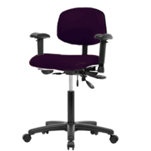 Spectrum® Vinyl Chair - Medium Bench Height 22 to 29 in., No SEacht Tilt, Adjustable Arms, Casters, No Foot Ring