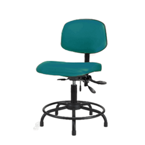 Spectrum® Vinyl Chair Round Tube Base - Desk Height 18 to 23 in., SEacht Tilt, No Arms, Glides