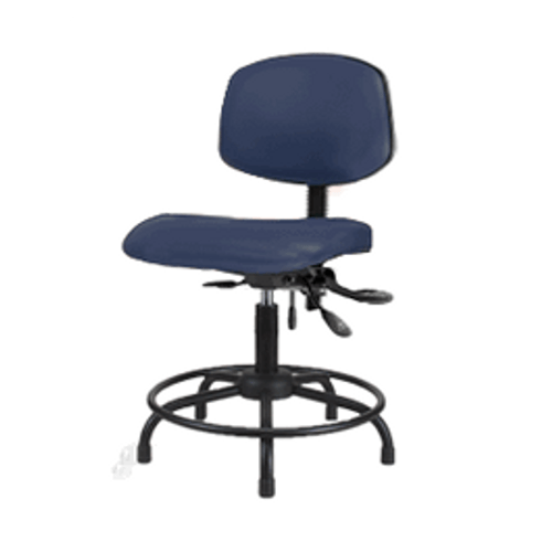 Spectrum® Vinyl Chair Round Tube Base - Desk Height 18 to 23 in., No SEacht Tilt, No Arms, Glides