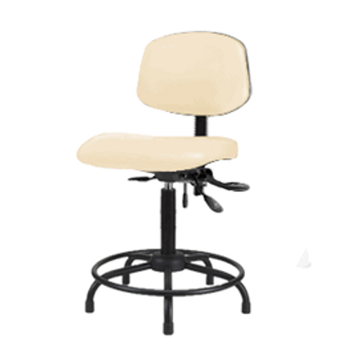 Spectrum® Vinyl Chair Round Tube Base - Medium Bench Height 22 to 29 in., SEacht Tilt, No Arms, Glides