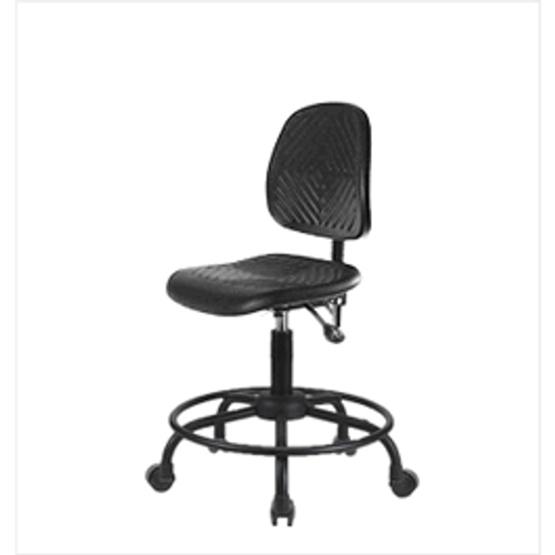 Spectrum® Polyurethane Chair Round Tube Base with Medium Back - Desk Height 19 to 24 in., No Arms, Casters