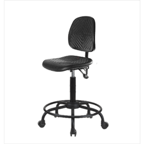 Spectrum® Polyurethane Chair Round Tube Base with Medium Back- Medium Bench Height 22 to 29 in., No Arms, Casters