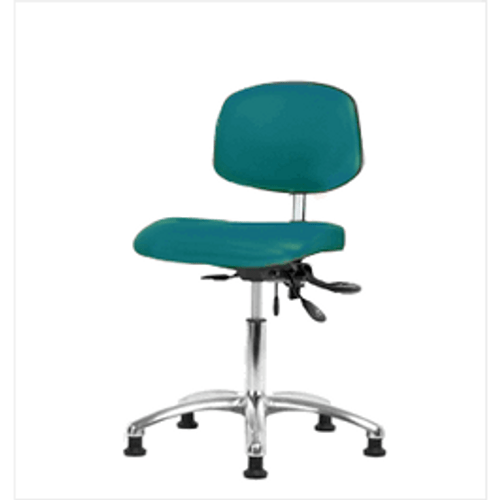 Spectrum® Vinyl Class 100 Clean Room Chair - Desk Height 18 to 23 in., SEacht Tilt, No Arms, Glides