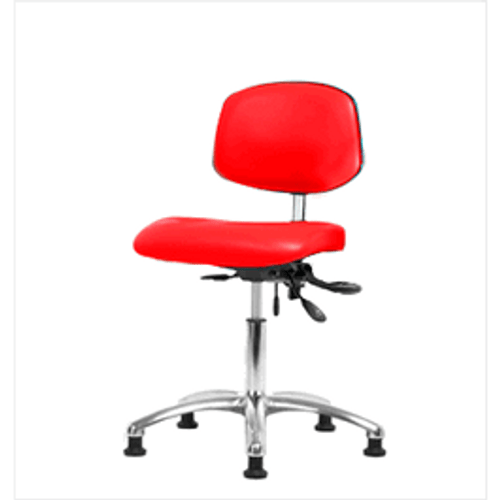 Spectrum® Vinyl Class 100 Clean Room Chair - Desk Height 18 to 23 in., No SEacht Tilt, No Arms, Glides