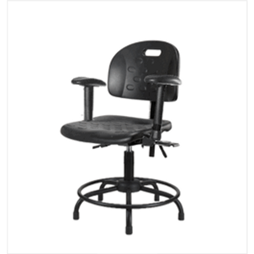 Spectrum® Industrial Polyurethane Chair Round Tube Base - Desk Height 17 to 22 in., Adjustable Arms, Glides