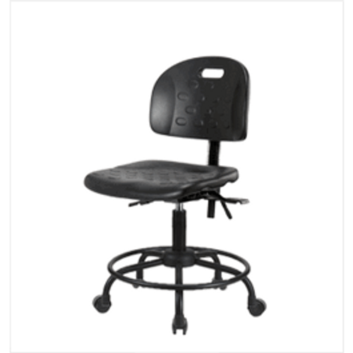 Spectrum® Industrial Polyurethane Chair Round Tube Base - Desk Height 17 to 22 in., No Arms, Casters