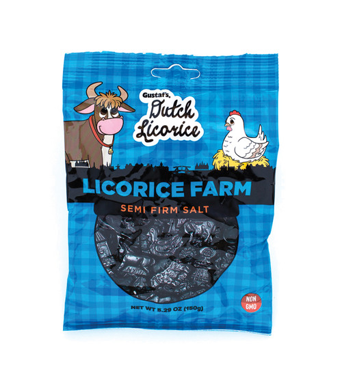 Gustaf's  Licorice Farm Semi Firm Salted Black Licorice-5.29oz Bag