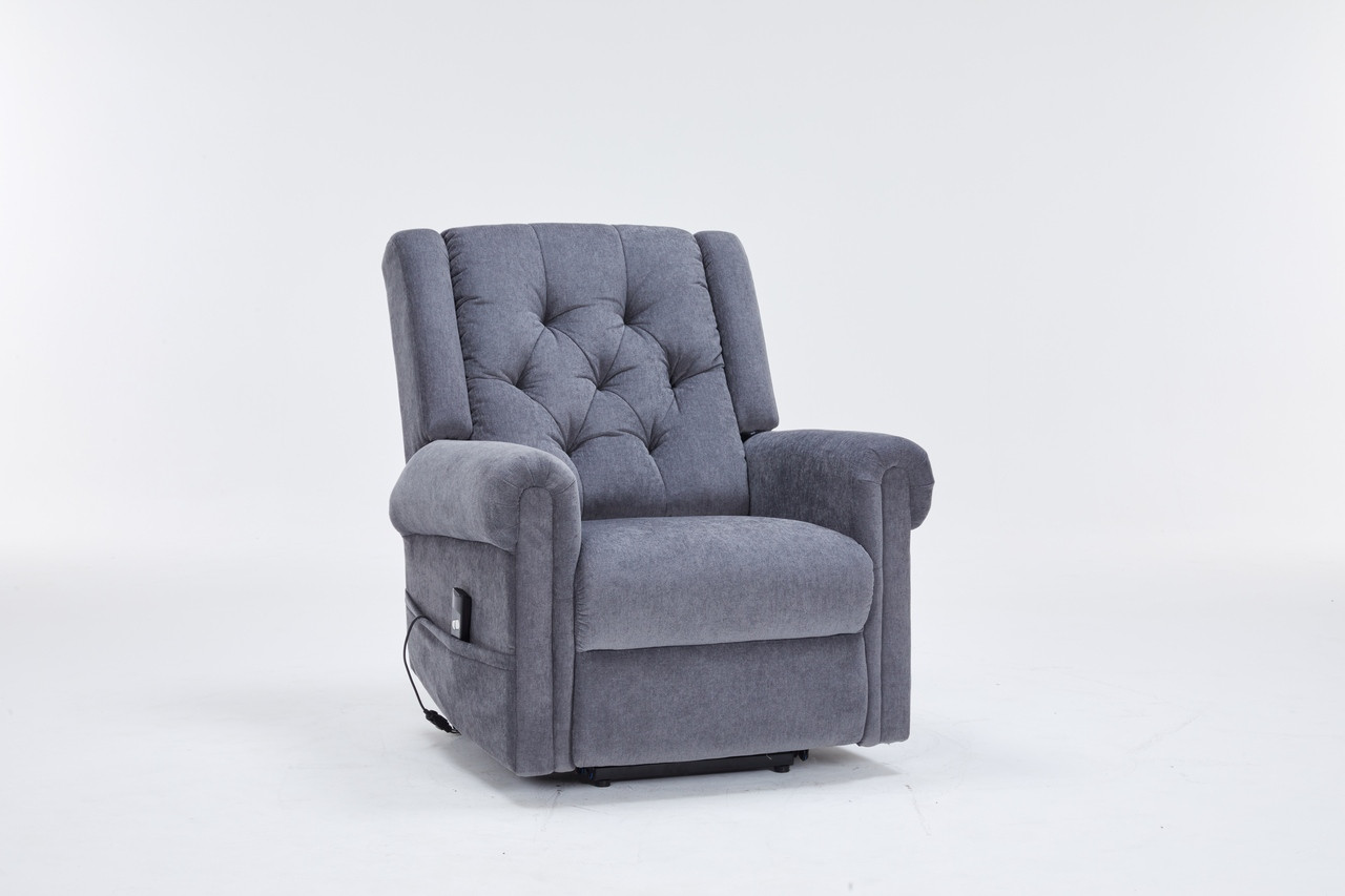 Gina Grey Fabric Electric Rise and Recline lift Armchair