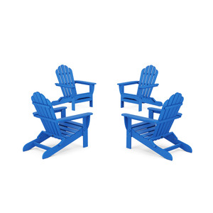 Trex 4-Piece Monterey Bay Folding Adirondack Chair Conversation Set - TXS2002-1 - Pacific Blue Trex 4-Piece Monterey Bay Folding Adirondack Chair Conversation Set - TXS2002-1 - Pacific Blue