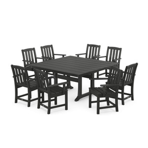 Trex Cape Cod 9-Piece Square Farmhouse Dining Set with Trestle Legs - TXS2034-1 - Charcoal Black Trex Cape Cod 9-Piece Square Farmhouse Dining Set with Trestle Legs - TXS2034-1 - Charcoal Black