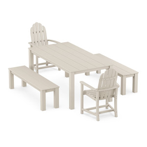 Trex Cape Cod Adirondack 5-Piece Parsons Dining Set with Benches - TXS2209-1 Trex Cape Cod Adirondack 5-Piece Parsons Dining Set with Benches - TXS2209-1