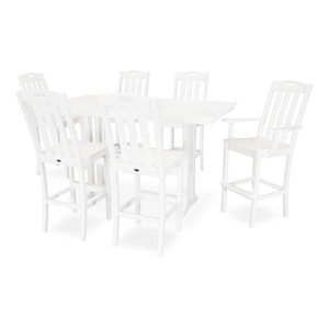 Trex Yacht Club 7-Piece Farmhouse Trestle Bar Set - TXS468-1 - Classic White Trex Yacht Club 7-Piece Farmhouse Trestle Bar Set - TXS468-1 - Classic White