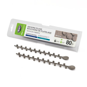 Trex Decking Plugs in Biscayne - 80 count pack with collated plug strips shown for seamless deck installation. Trex Decking Plugs in Biscayne - 80 count pack with collated plug strips shown for seamless deck installation.