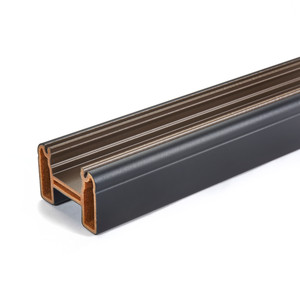 Trex Transcend Universal Top Bottom Rail in Charcoal Black - high-performance composite railing in matte black finish Trex Transcend Universal Top Bottom Rail in Charcoal Black - high-performance composite railing in matte black finish