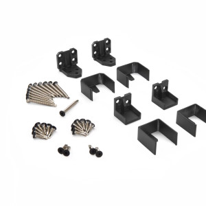 Trex Select Aluminum Horizontal Fixed Bracket Kit in Charcoal Black - complete hardware set for deck railing attachment. Trex Select Aluminum Horizontal Fixed Bracket Kit in Charcoal Black - complete hardware set for deck railing attachment.