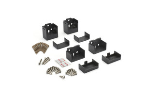 This is an image of a Trex Signature Tabless Fixed Horizontal Bracket 4 pack in the color black This is an image of a Trex Signature Tabless Fixed Horizontal Bracket 4 pack in the color black