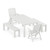 Trex Yacht Club Highback Chair 5-Piece Parsons Dining Set with Benches - TXS2221-1 - Classic White