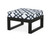 Trex Modular Ottoman - 4600 - Frame in Charcoal Black with cusion in Trellis Marine Indigo color - 4600-CB-TMI