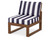 Trex Modular Armless Chair - 4601C - Frame in Tree House with cusion in Cabana Stripe Navy color - 4601C-TH-CSN Trex Modular Armless Chair - 4601C - Frame in Tree House with cusion in Cabana Stripe Navy color - 4601C-TH-CSN
