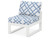 Trex Modular Armless Chair - 4601C - Frame in Classic White with cusion in Trellis Sky Blue color - 4601C-CW-TSB Trex Modular Armless Chair - 4601C - Frame in Classic White with cusion in Trellis Sky Blue color - 4601C-CW-TSB