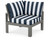 Trex Modular Corner Chair - 4604 - Frame in Stepping Stone with cusion in Cabana Stripe Marine Indigo color - 4604-SS-CSMI Trex Modular Corner Chair - 4604 - Frame in Stepping Stone with cusion in Cabana Stripe Marine Indigo color - 4604-SS-CSMI