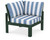 Trex Modular Corner Chair - 4604 - Frame in Rainforest Canopy with cusion in Cabana Stripe Sky Blue color - 4604-RC-CSSB Trex Modular Corner Chair - 4604 - Frame in Rainforest Canopy with cusion in Cabana Stripe Sky Blue color - 4604-RC-CSSB