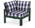 Trex Modular Corner Chair - 4604 - Frame in Rainforest Canopy with cusion in Buffalo Plaid Navy color - 4604-RC-BPN Trex Modular Corner Chair - 4604 - Frame in Rainforest Canopy with cusion in Buffalo Plaid Navy color - 4604-RC-BPN