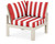 Trex Modular Corner Chair - 4604 - Frame in Sand Castle with cusion in Cabana Stripe Crimson color - 4604-SC-CSC Trex Modular Corner Chair - 4604 - Frame in Sand Castle with cusion in Cabana Stripe Crimson color - 4604-SC-CSC