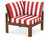 Trex Modular Corner Chair - 4604 - Frame in Tree House with cusion in Cabana Stripe Crimson color - 4604-TH-CSC Trex Modular Corner Chair - 4604 - Frame in Tree House with cusion in Cabana Stripe Crimson color - 4604-TH-CSC