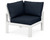 Trex Modular Corner Chair - 4604 - Frame in Classic White with cusion in Marine Indigo color - 4604-CW-MI Trex Modular Corner Chair - 4604 - Frame in Classic White with cusion in Marine Indigo color - 4604-CW-MI