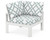 Trex Modular Corner Chair - 4604 - Frame in Classic White with cusion in Trellis Glacier Spa color - 4604-CW-TGS Trex Modular Corner Chair - 4604 - Frame in Classic White with cusion in Trellis Glacier Spa color - 4604-CW-TGS