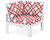 Trex Modular Corner Chair - 4604 - Frame in Classic White with cusion in Trellis Crimson color - 4604-CW-TC Trex Modular Corner Chair - 4604 - Frame in Classic White with cusion in Trellis Crimson color - 4604-CW-TC