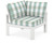 Trex Modular Corner Chair - 4604 - Frame in Classic White with cusion in Buffalo Plaid Glacier Spa color - 4604-CW-BPGS Trex Modular Corner Chair - 4604 - Frame in Classic White with cusion in Buffalo Plaid Glacier Spa color - 4604-CW-BPGS