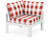 Trex Modular Corner Chair - 4604 - Frame in Classic White with cusion in Buffalo Plaid Crimson color - 4604-CW-BPC Trex Modular Corner Chair - 4604 - Frame in Classic White with cusion in Buffalo Plaid Crimson color - 4604-CW-BPC