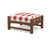 Trex Rockport Club Ottoman - TXO23 - Frame in Tree House with cusion in Buffalo Plaid Crimson color - TXO23-TH-BPC Trex Rockport Club Ottoman - TXO23 - Frame in Tree House with cusion in Buffalo Plaid Crimson color - TXO23-TH-BPC